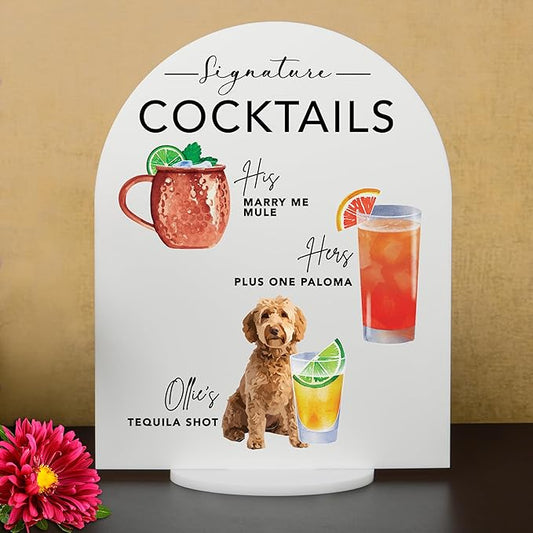 Pet Signature Drink Wedding Signs