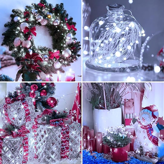 6 Pack Fairy Lights Battery Operated - 7ft 20 Led Twinkle Lights 3 Modes, Bulk Mini String Lights Waterproof for Mason Jars Vases DIY Party Wedding Decoration Christmas -Cool White