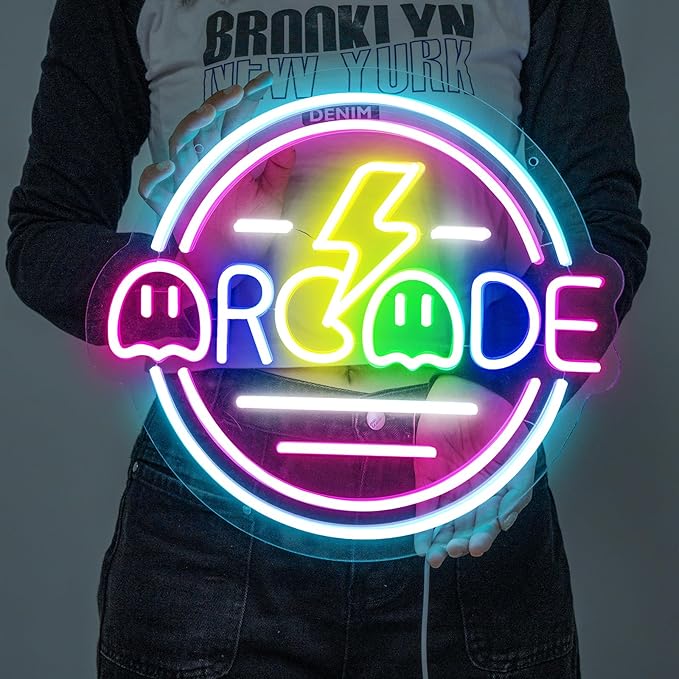Gamer Neon Sign for Gamer Room Decor, Dimmable Arcade Neon Signs for Wall Decor, USB Powered Bright LED Neon Gaming Signs for Boys Room, Best Gamer Gifts for Teenage Boys, Kids(13.3âx13.3â)