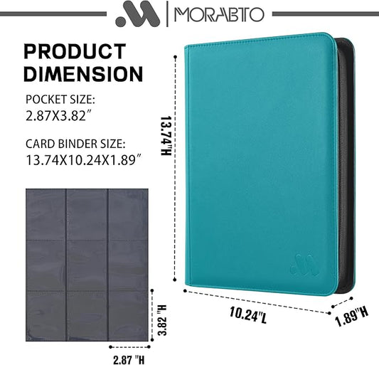 Card Binder 9 Pocket,Trading Card Binder Holds up to 360 Cards with 20 Sleeves,Zipper Card Holder Album Compatible with TCG Card/Game Cards/Sports Card