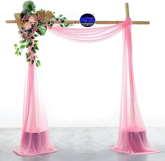 MDS Halloween Chiffon Draping Fabric - 1 Panel, 30" Wide x 40ft Long - Sheer Spooky Arbor & Canopy Drapery for Haunted House Backdrops, Party Ceilings, DIY Costumes & Themed Events - Coral