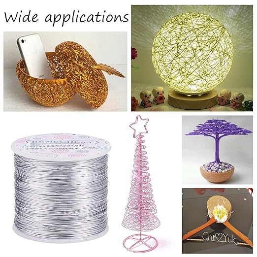 BENECREAT 20 Gauge 770FT Aluminum Wire Anodized Jewelry Craft Making Beading Floral Colored Aluminum Craft Wire for Gem Wrapping, Model Jewelry Making- Blue