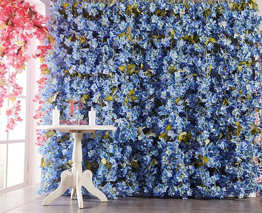 Flower Garland, Artificial Hydrangea Vine Flowers, Hanging Fake Hydrangeas Vine for Room Anniversary Wedding Birthday Christmas Wall Arch Decor, 2 Pcs, Floral Garland, Blue Flower
