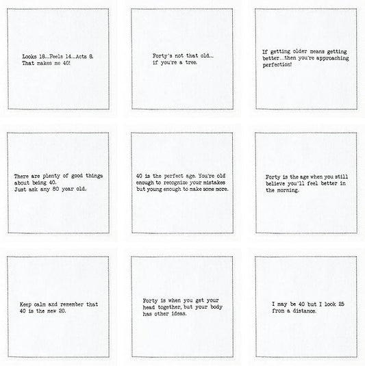 Five Star Napkins 40th Birthday Quotes White Cotton Cocktail Napkins, Beverage Napkins, Bar Napkins, Cloth Napkins, Party Napkins, Events, Holidays, Weddings, Birthdays, Disposable, 4.5" x 4.5"- (50x)