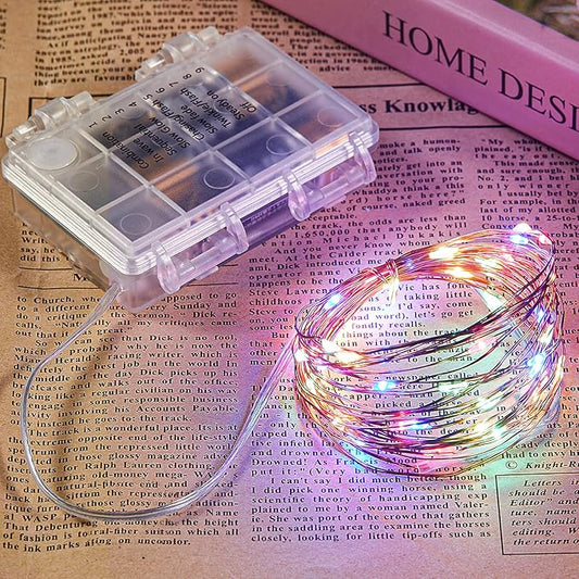 1 Pack 16.4 Ft. Battery Operated Outdoor String Lights with Remote & Timer, LED Multi Color Fairy Lights, Waterproof Twinkle Lights for Bedroom, Dorm, Mason Jar, Wedding, Party, Christmas