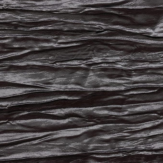 YOUR CHAIR COVERS - 60 x 102 inch Rectangular Crinkle Taffeta Tablecloth - Black, Rectangle Table Linens for 6 ft Rectangular Tables, Wedding Crushed Table Cloth