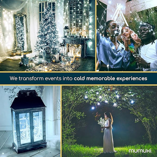 MUMUXI 20 Pack 3.3ft Fairy Lights Battery Operated String Lights, Mini White LED Powered, Waterproof, Silver Wire Firefly Mason Jar for Home, Party, Wedding Decorations, Cool White