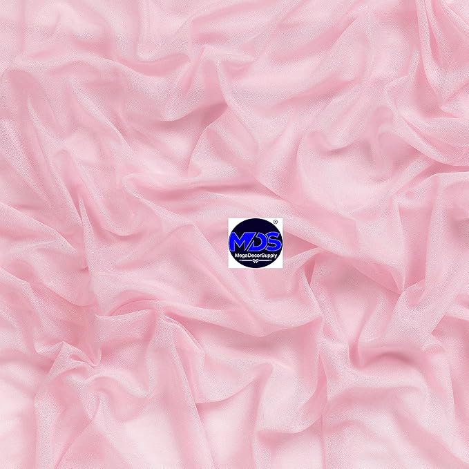 MDS Halloween Chiffon Draping Fabric - 2 Panel, 30" Wide x 40ft Long - Sheer Spooky Arbor & Canopy Drapery for Haunted House Backdrops, Party Ceilings, DIY Costumes & Themed Events - Blush Pink