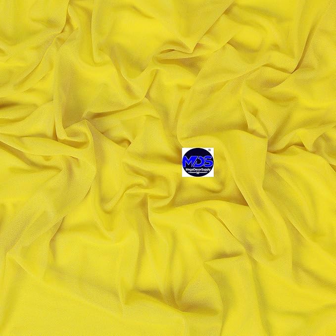 MDS Halloween Chiffon Draping Fabric - 2 Panel, 30" Wide x 40ft Long - Sheer Spooky Arbor & Canopy Drapery for Haunted House Backdrops, Party Ceilings, DIY Costumes & Themed Events - Yellow