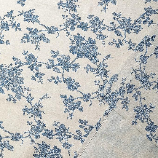 Pastoral Square Tablecloth - 52 x 52 Inch - Beige Linen Table Cloth - Washable Table Cover with Dust-Proof Wrinkle Resistant for Restaurant, Picnic, Indoor and Outdoor Dining, Floral (Dark Blue)