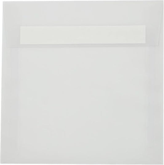LUXPaper Square Invitation Envelopes | Peel & Press | 6 1/2" x 6 1/2" | Clear Translucent | 30lb. Text | 50 Qty