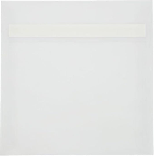 LUXPaper Square Invitation Envelopes | Peel & Press | 7" x 7" | Clear Translucent | 30lb. Text | 50 Qty