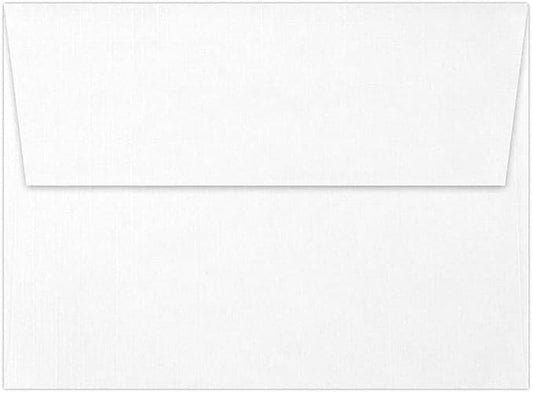 LUXPaper A7 Invitation Envelopes | Peel & Press | 5 1/4" x 7 1/4" | White Linen | 80lb. Text | 50 Qty