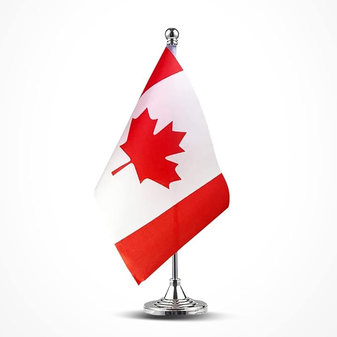 Canada Flag Canadian Flags, Small Mini Canadian Desk Flag, Used for Table Office Classroom Home Patriotic Events Decorations