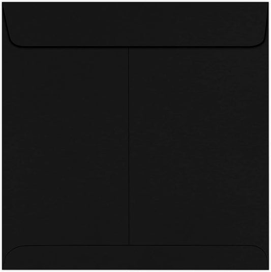 LUXPaper Square Invitation Envelopes | Peel & Press | 8 1/2" x 8 1/2" | Midnight Black | 80lb. Text | 50 Qty