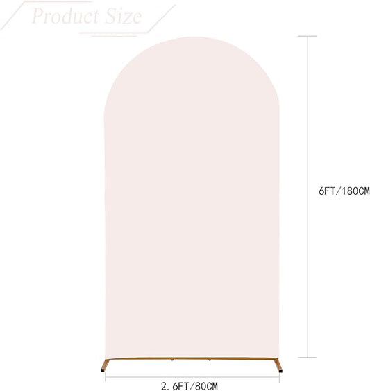 bricia Wedding Arch Backdrop Stand Cover, 6FT Double Sided Stretchy Arch Cover Fitted Wedding Birthday Party Banquet Decoration (Blush Pink 72''Lx31.2''W)