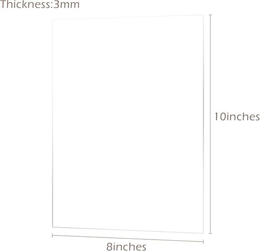 10 Pack 8x10 Inch Clear Acrylic Sign Blank, DIY Blank Clear 8x10 Acrylic Sheet 1/8 inch Thick for Wedding Reception Sign Party Events, Wood Stand NOT Included