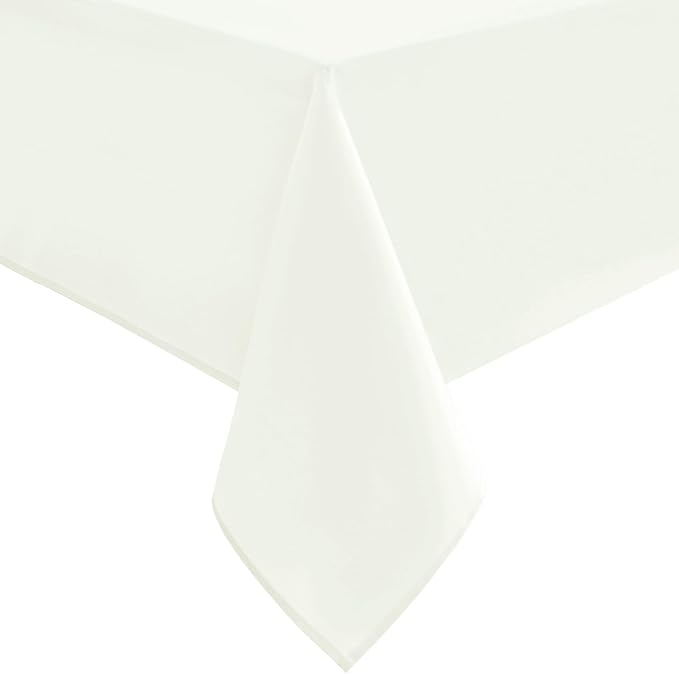 Hiasan Ivory Tablecloth for Rectangle Tables - Waterproof and Spillproof Washable Fabric Table Cloth for Dining Room Kitchen, 54 x 120 Inch