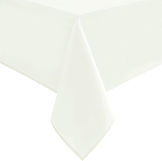 Hiasan Ivory Tablecloth for Rectangle Tables - Waterproof and Spillproof Washable Fabric Table Cloth for Dining Room Kitchen Party, 52 x 70 Inch