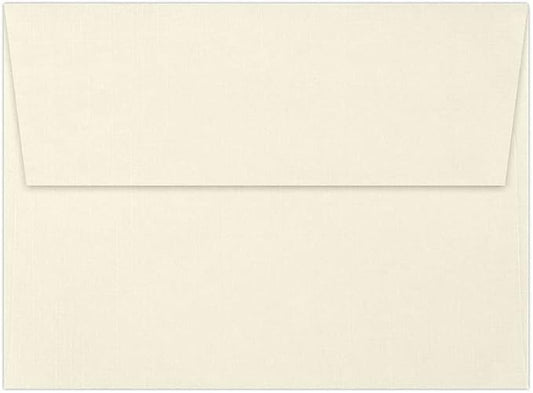 LUXPaper A7 Invitation Envelopes | Peel & Press | 5 1/4" x 7 1/4" | Natural Linen | 80lb. Text | 50 Qty