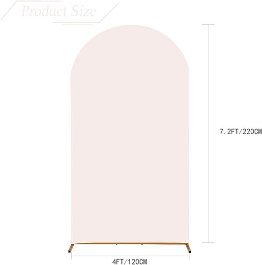 bricia Wedding Arch Backdrop Stand Cover, 7.2FT Double Sided Stretchy Arch Cover Fitted Wedding Birthday Party Banquet Decoration (Blush Pink 86.4''Lx48''W)