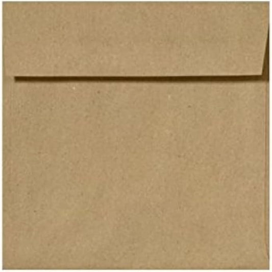 LUXPaper Square Invitation Envelopes | Peel & Press | 5" x 5" | Grocery Bag Brown | 70lb. Text | 50 Qty