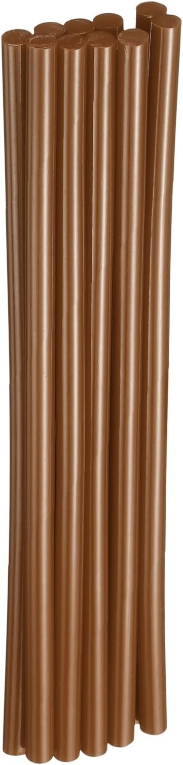 HARFINGTON 10pcs Hot Glue Sticks 0.28" Dia x 7.87" Long EVA Mini Hot Melt Adhesive Glue Stick for Hot Melt Gun Wood Plastic Glass Flowers Fabrics Foam, Brown