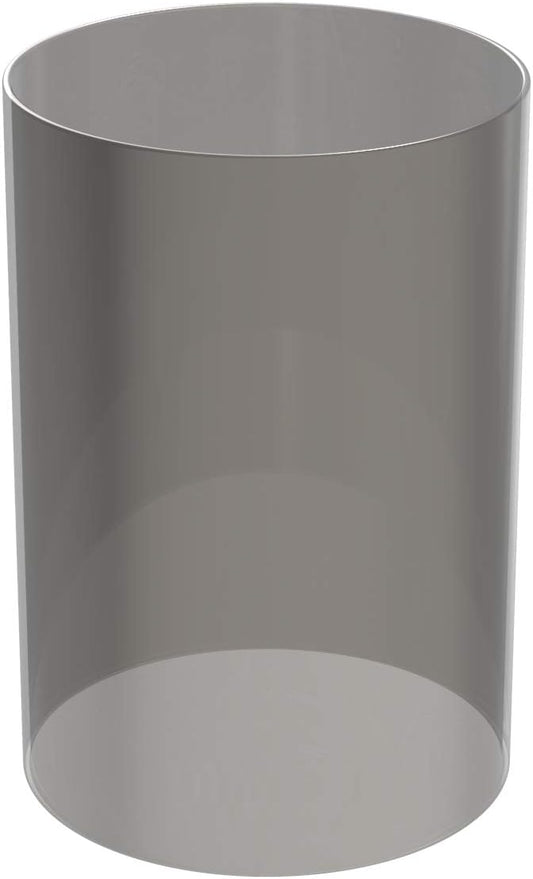 Electroplated Glass Hurricane Mirror Effect Cylinder Candle Holder Bottomless Glass Sleeve Lamp Shade Replacement (Grey,3X12)
