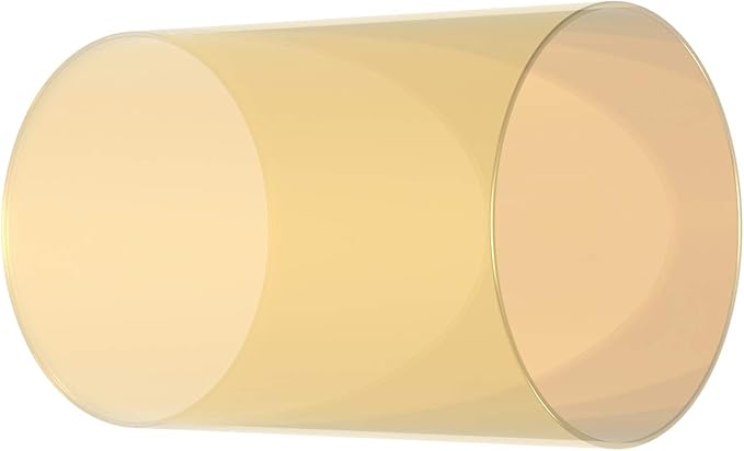 Electroplated Glass Hurricane Mirror Effect Cylinder Candle Holder Bottomless Glass Sleeve Lamp Shade Replacement (Gold,4X10)