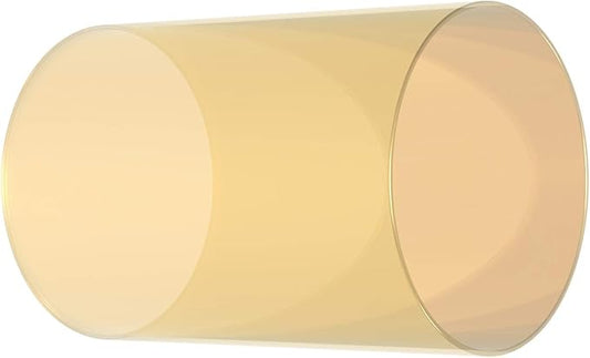 Electroplated Glass Hurricane Mirror Effect Cylinder Candle Holder Bottomless Glass Sleeve Lamp Shade Replacement (Gold,4X6)