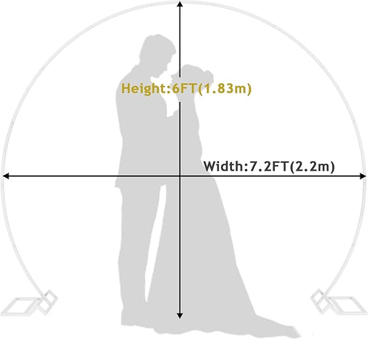 Wokceer Wedding Arch 7.2FT Round Backdrop Stand Metal Circle Backdrop Stand Circle Balloon Arch Stand Frame for Birthday Party Bridal Shower Anniversary Ceremony Candy Tables Celebration