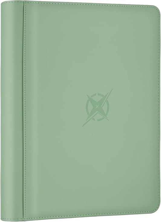 Trading Card Binder, Card Binder 9 Pocket for Trading Cards, Holds 540 Cards, Zippered Premium Card Collection Binder Album for Game Card, Sports Card, Yugioh, MTG (Soft Green)
