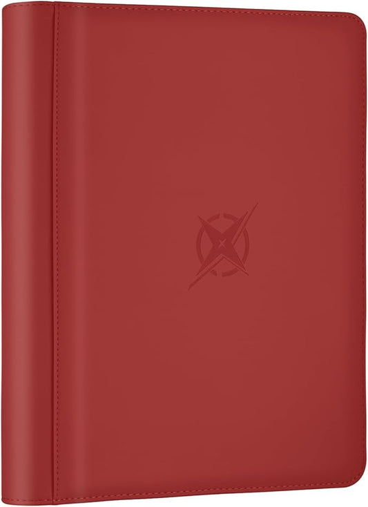 Trading Card Binder, Card Binder 9 Pocket for Trading Cards, Holds 540 Cards, Zippered Premium Card Collection Binder Album for Game Card, Sports Card, Yugioh, MTG (Red)