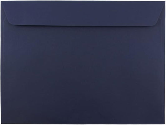 JAM PAPER 9 x 12 Booklet Premium Envelopes - Navy Blue - 50/Pack