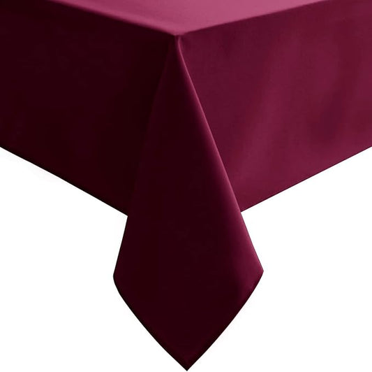 Hiasan Burgundy Rectangle Tablecloth - Waterproof and Spillproof Washable Fabric Table Cloth for Dining Room Kitchen Party and Outdoor, 70 x 90 Inch