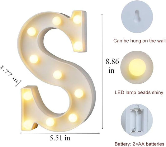 MUMUXI Marquee Light Up Letters | Large Light Up Numbers | Battery Powered and Bright with Every Letter of The Alphabet | for Wedding, Birthday, Party, Celebration, Christmas or Home Decoration (S)