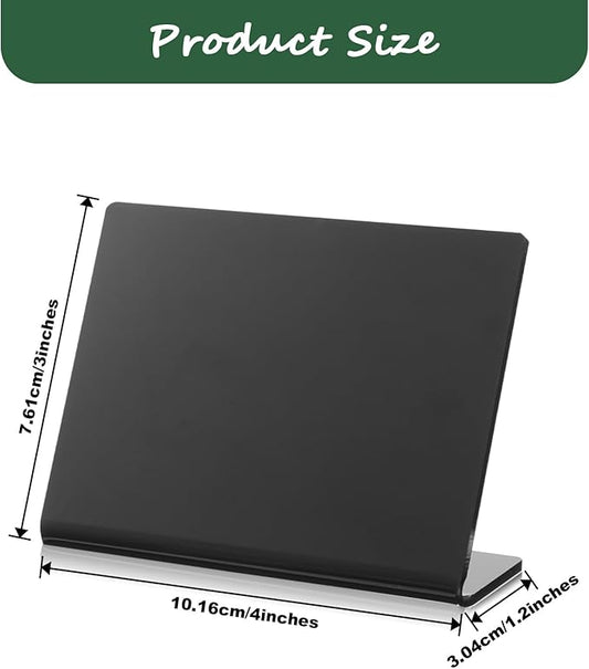 12 Pack Acrylic Mini Chalkboard Signs for Food, Black Mini Tabletop Chalkboard Signs, Small Buffet Chalkboards Signs for Weddings, Birthday Parties, Message Board Signs, Buffet, Bakery and Retail
