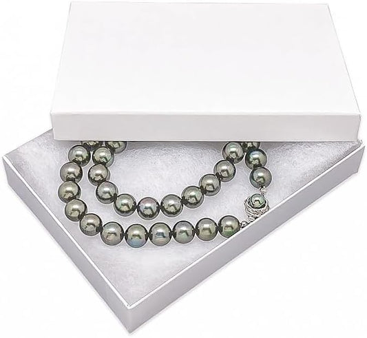 TheDisplayGuys - 25-Pack #53 Kraft Paper Cardboard Gift Boxes/Jewelry Cases w. Cotton Padding & Lid - Matte White - (5.4" x 3.9" x 1.0")