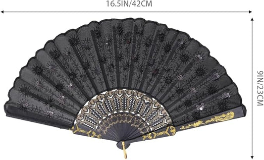 QIRMIZI 10 PACK Fabric Folding Handheld Fans, Perfect for Weddings, Parties, and Dancing,Mixed