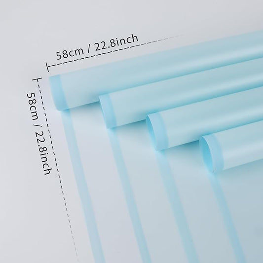 NESCCI 20 Sheet Flower Wrapping Paper - Waterproof Floral Bouquet Wrapping Paper, Florist Supplies Packaging Paper for Wedding Birthday Gift DIY (Translucent Light Blue)