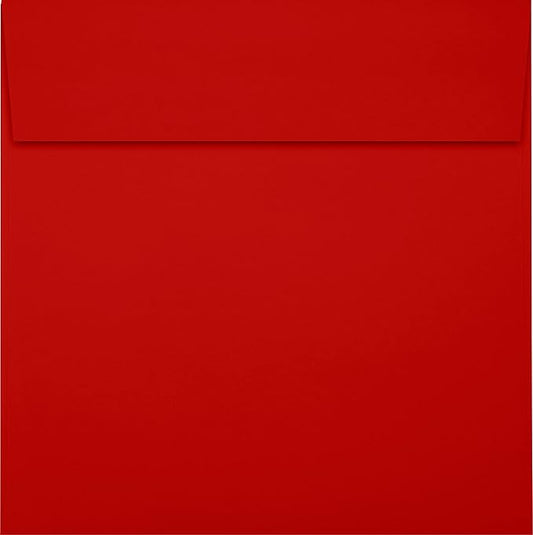 LUXPaper Square Invitation Envelopes | Peel & Press | 6 1/2" x 6 1/2" | Holiday Red | 60lb. Text | 50 Qty