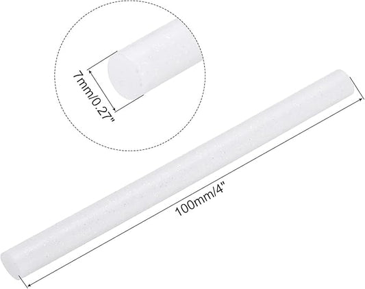 uxcell 20pcs Hot Glue Sticks for Glue Gun 7mm/0.28-inch x 4-inch Mini Hot Melt Adhesive Glue Stick Glitter White