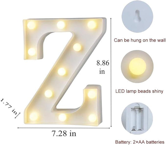 MUMUXI Marquee Light Up Letters | Large Light Up Numbers | Battery Powered and Bright with Every Letter of The Alphabet | for Wedding, Birthday, Party, Celebration, Christmas or Home Decoration (Z)