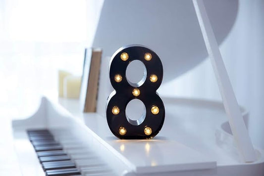 Foaky Black LED Marquee Number Lights Sign Light Up Marquee Number Lights Sign for Night Light Wedding Birthday Party Battery Powered Christmas Lamp Home Bar Decoration