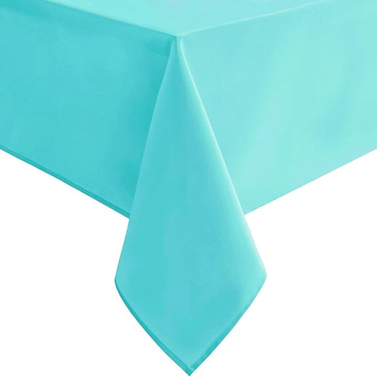 Hiasan Solid Rectangle Tablecloth Aqua - Waterproof Washable Oblong Fabric Table Cloth for Dining Room Kitchen and Outdoor Use, 70 x 108 Inch