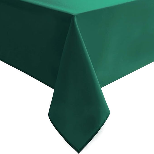 Hiasan Square Tablecloth - Waterproof and Spillproof Washable Fabric Table Cloth for Dining Room Kitchen, Emerald Green, 70 x 70 Inch