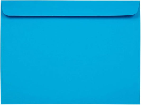 JAM PAPER 9 x 12 Booklet Colored Envelopes - Blue - Bulk 1000/Carton