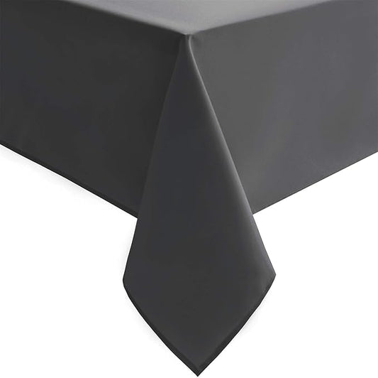 Hiasan Grey Rectangle Tablecloth - Waterproof Wrinkle Resistant Washable Fabric Table Cloth for Dining Room Kitchen and Outdoor Use, 60 x 84 Inch