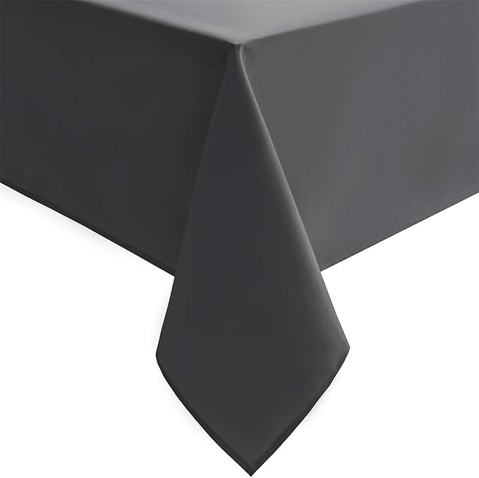 Hiasan Rectangle Tablecloth Grey - Wrinkle Resistant and Waterproof Washable Polyester Fabric Table Cloth for Dining Party and Outdoor Use, 60 x 140 Inch