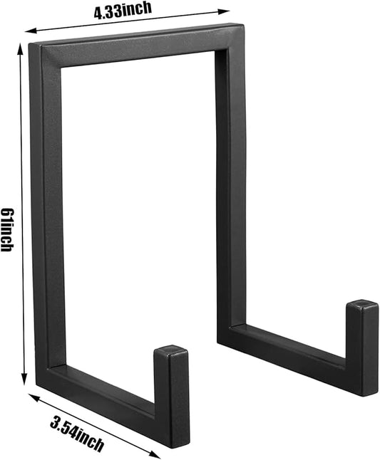 Sweetude 2 Pcs Large Plate Stands for Display Metal Frame Plate Holder Display Stand Decorative Table Top Easels for Picture, Book, Platter, Photo Easel(Black,6 Inch)